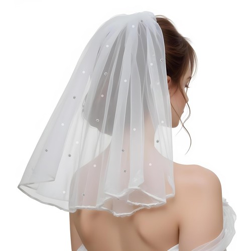 Short bridal veil - bridal, veil,